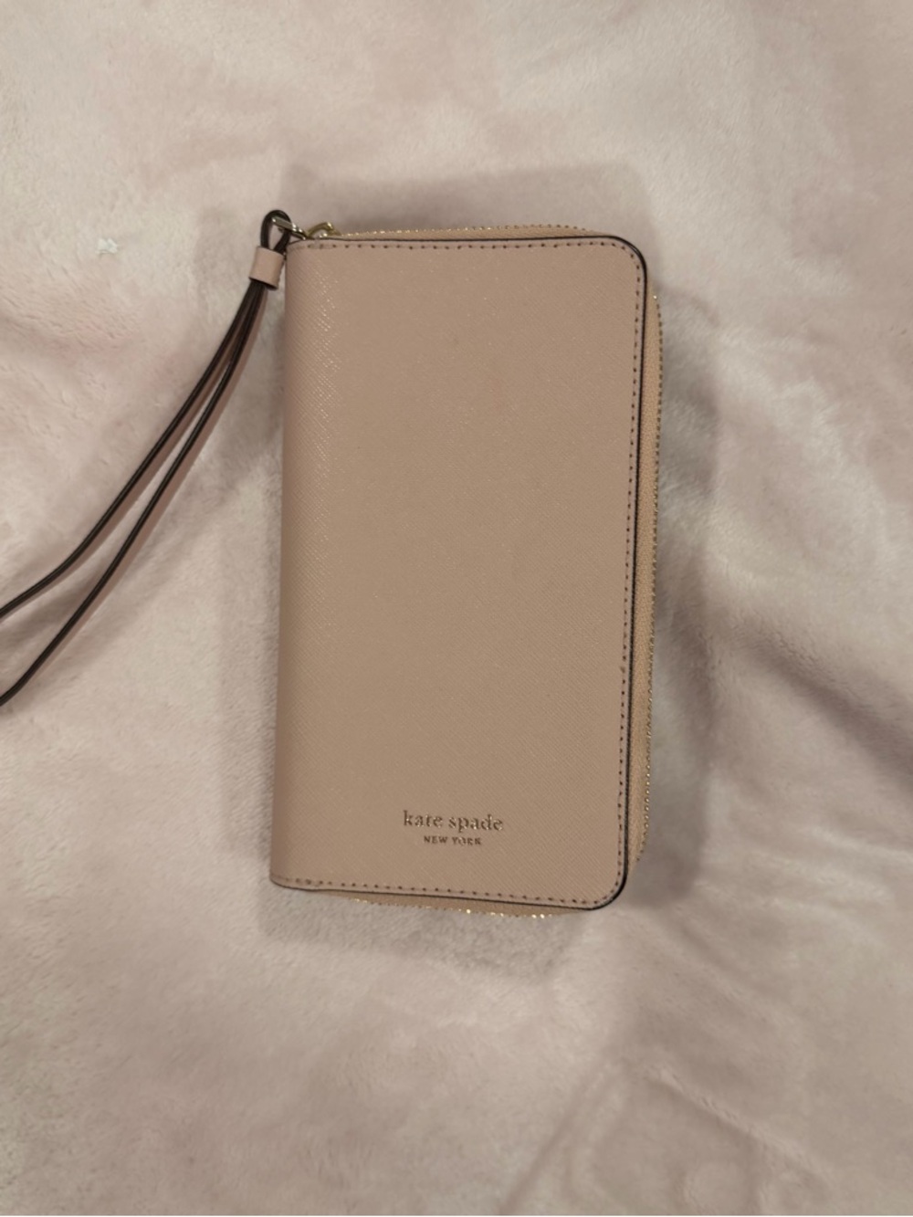Kate Spade CAMERON Zip Leather Wristlet And Phone Case WARM VELLUM IPhone XS/X